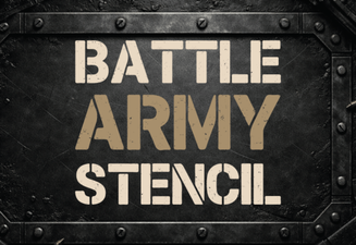 Bold Battle Army Stencil Font for Creative Design Projects