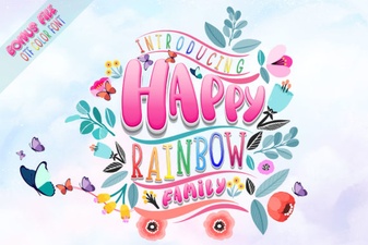 Happy Rainbow Family Script Font Free Download